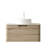 Modern Curved Floating Vanity With Roma Travertine Sintered Stone Top, White Oak Woodgrain Cabinet & Round Vessel Sink (24" / 30" / 36")-1300580576