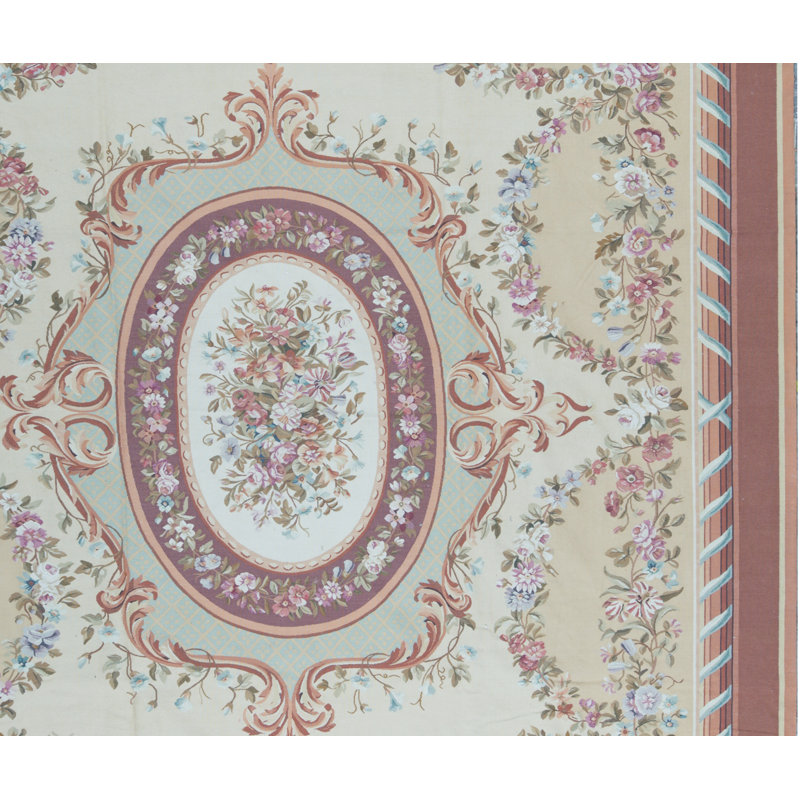 Tapis doré et brun noué à la main de haute qualité