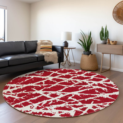 Premium Machine Washable Cerrito AMF501 Red Rug