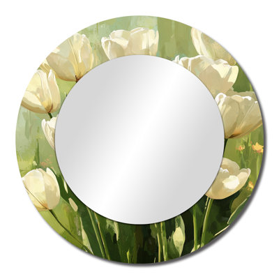 Watercolors Tulips Bouquet Of Nature Blooms I - Floral Mirror Wall Decor - Printed On Metal