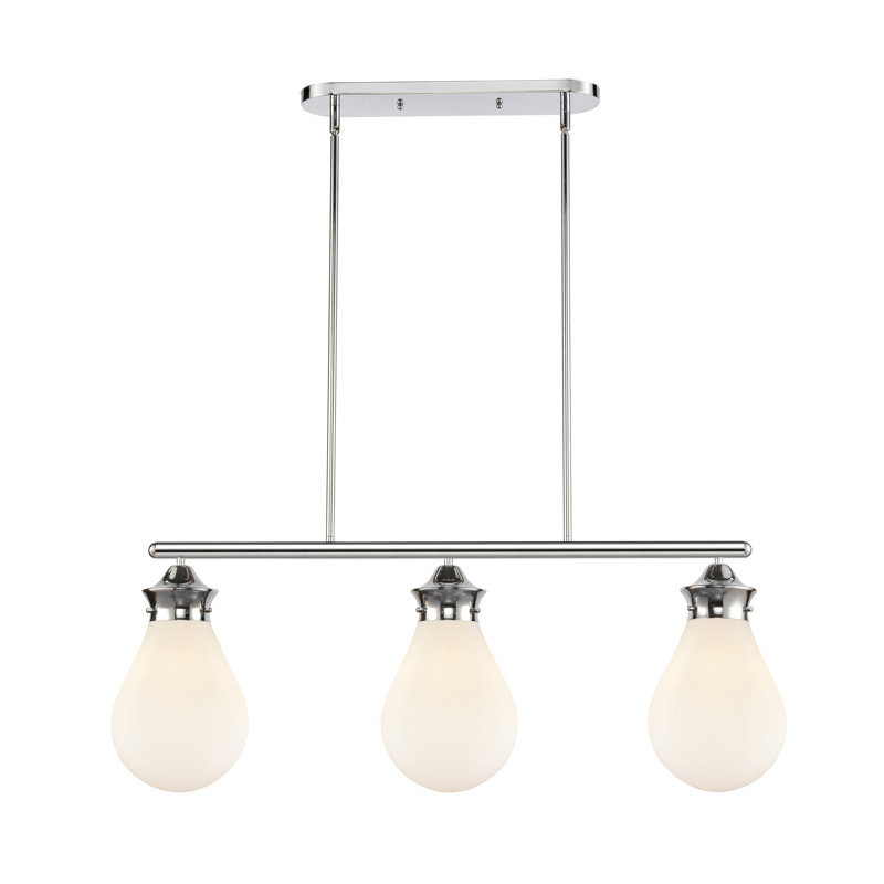 Hartell 3 - Light Kitchen Island Pendant, No Bulb Included, Polished Chrome, Clear
