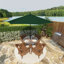 Parasol de marché octogonal en aluminium noir 9 pi avec manivelle et inclinaison en oléfine-88155925