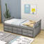 Lit plateforme simple avec lit gigogne et tiroirs-2049905469