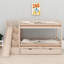 Cadre de lit superposé élégant pour enfants avec marches de rangement, glissade de jeu et rangement pratique pour les tiroirs-133286902