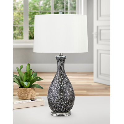 Lampe de table gris anthracite et gris clair avec port USB Cinisello 30 po