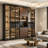 110.24" Italian Minimalist Luxury Sideboard & Wine Cabinet Combo With Built-In LED Lights, 4-Piece Set