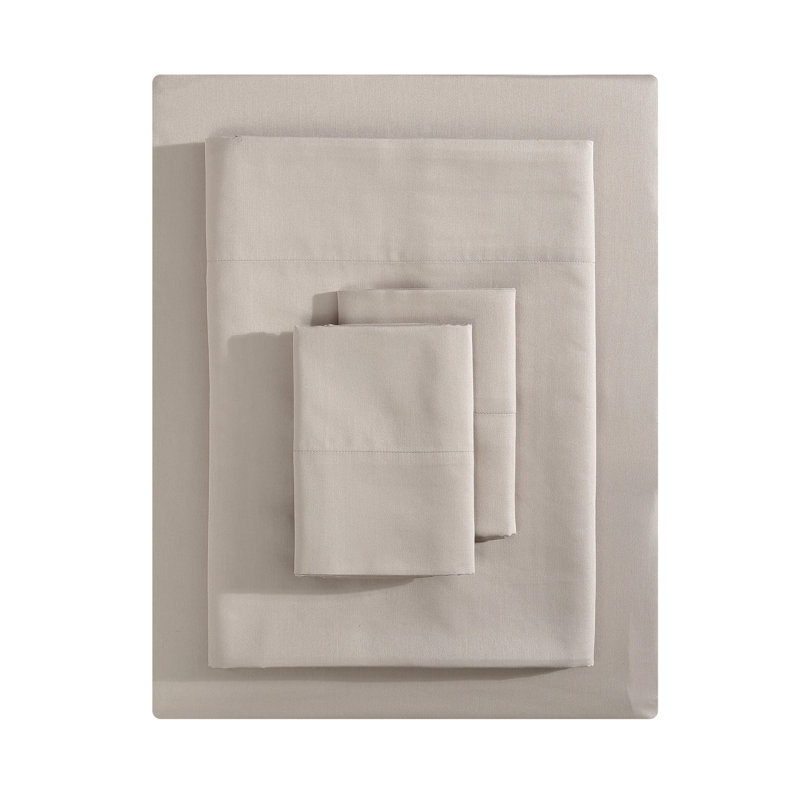 800 Thread Count Cotton Blend Sheet Set, Queen Sheet Set with 2 Pillowcases, Beige
