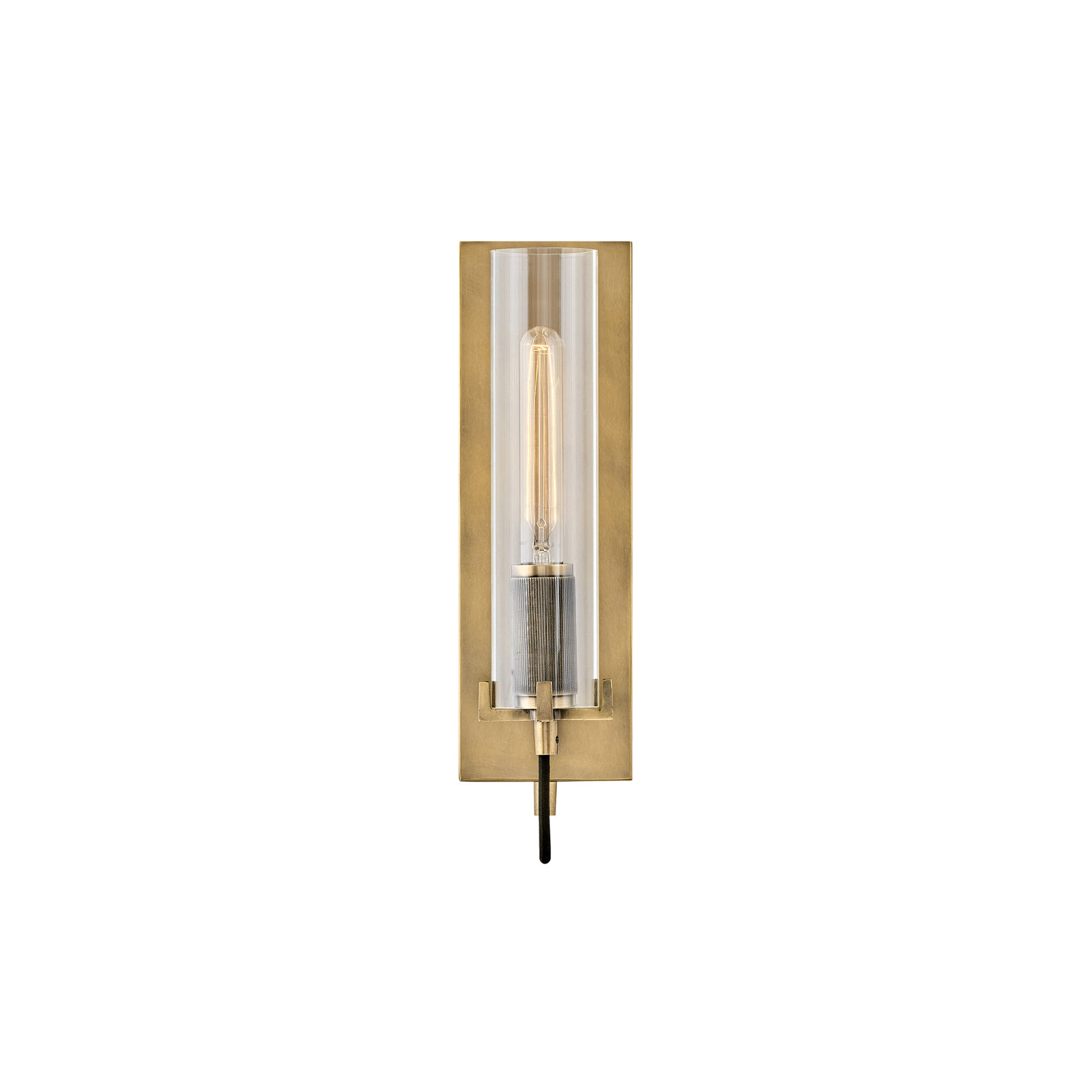 Cala Single Light Glass Dimmable Armed Sconce, Heritage Brass