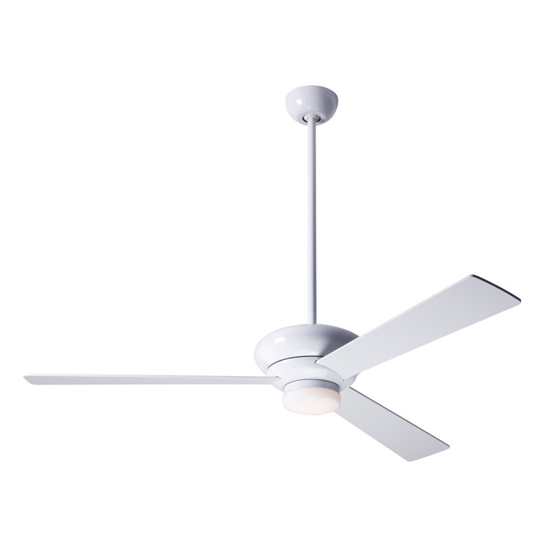Altus 52'' Ceiling Fan with LED Lights, Gloss White, Aluminum, Handheld Remote Control (2-wire)