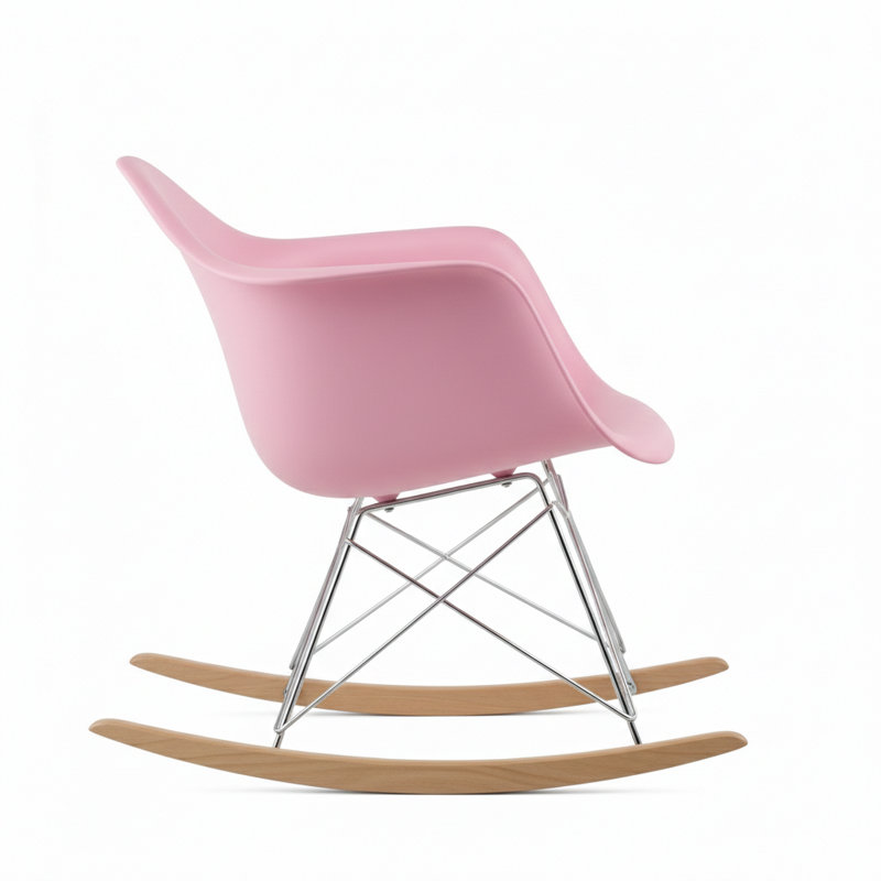 Chaise berçante en plastique Matias, Rose