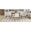 Ensemble de salle à manger 5 pièces Mid-Century avec table en bois massif et 4 chaises rembourrées, brun riche, sièges beige