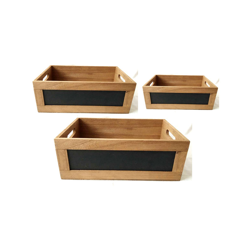 Ensemble de 3 caisses en bois massif