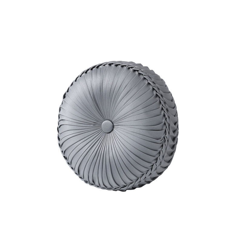 SONDRA - POWDER BLUE TUFTED ROUND DECORATIVE THROW PILLOW, Powder Blue