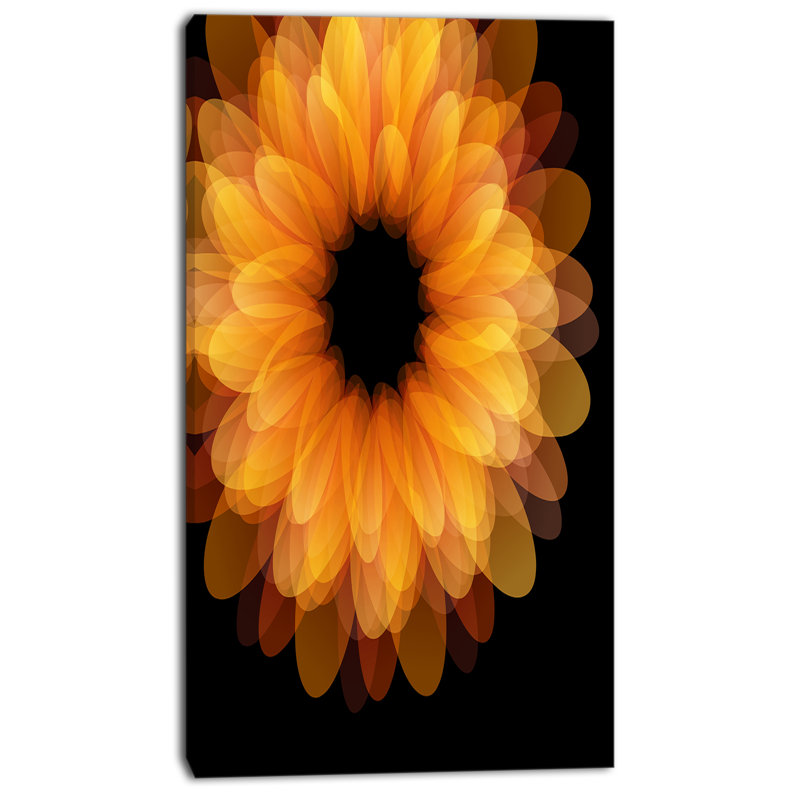 « fractal floral pétales on black », impression sur toile tendue, H 32 po x l 16 po x P 1 po