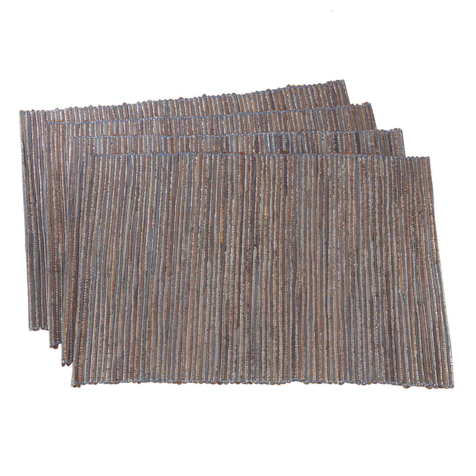 Bevis Shimmering Woven Nubby Texture 20" Placemat, Blue/Gray