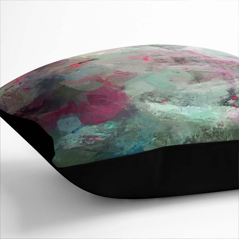 Colour In Motion Abstract Square Throw Cushion, 55 x 55 cm, Black