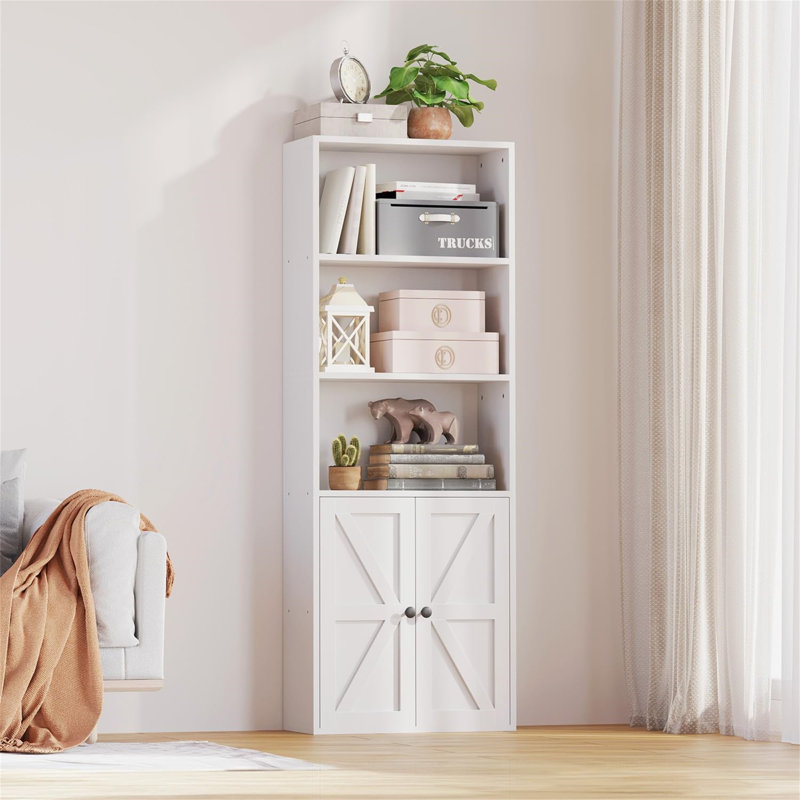 151cm H x 55.5cm W Metal Book Cabinet Bookcase, White