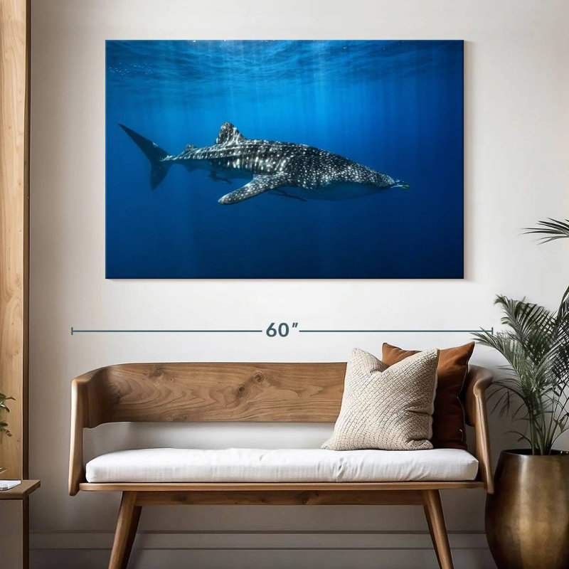 Baleine Brampt dans le bleu, H 34 po x l 51 po