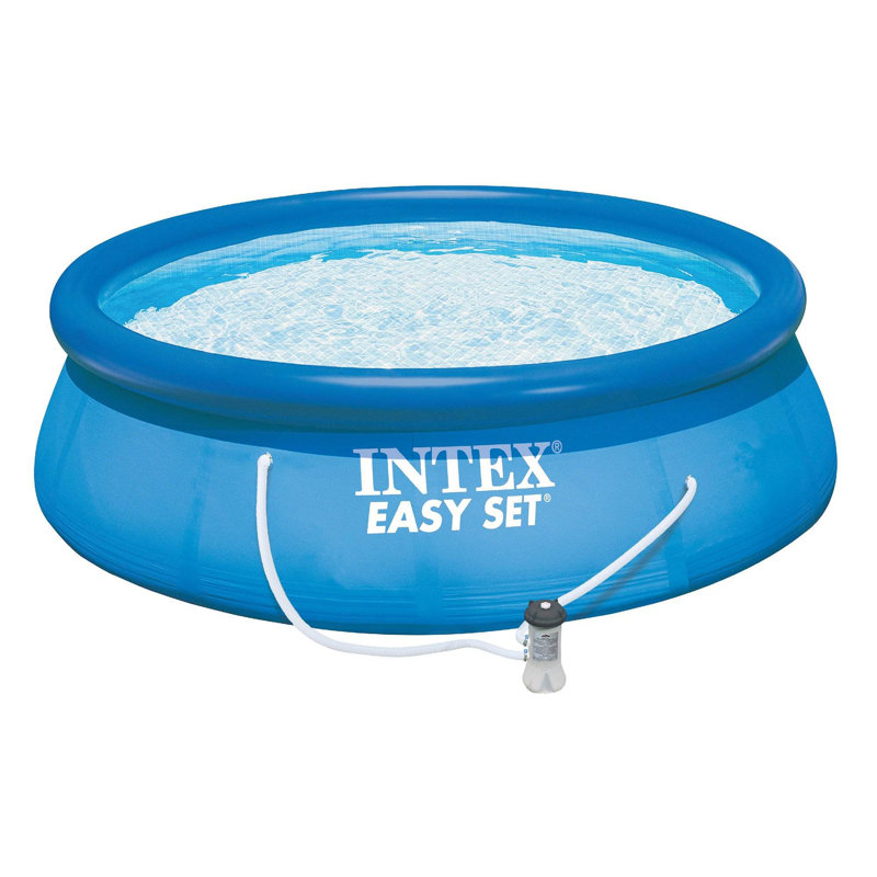 Intex 15Ft X 48In Easy Swimming Pool Kit W/ 1000 GPH GFCI Filter Pump 26167EH
