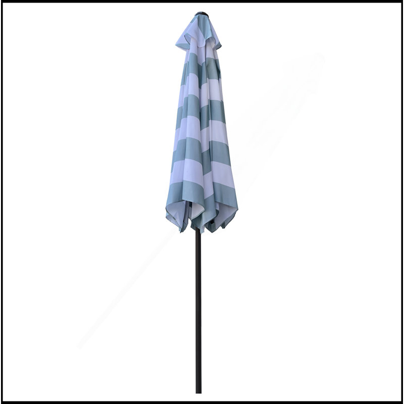 PARAPLUIE de 9 pi de qualité supérieure, Polyester rayé bleu glacier