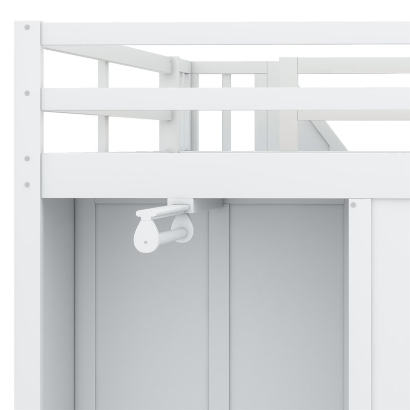 Jeanni Kids Full Loft Bed with Drawers, White