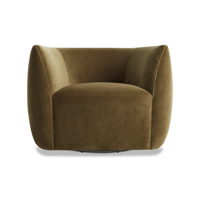 Council Swivel Barrel Chair, Moss Velvet