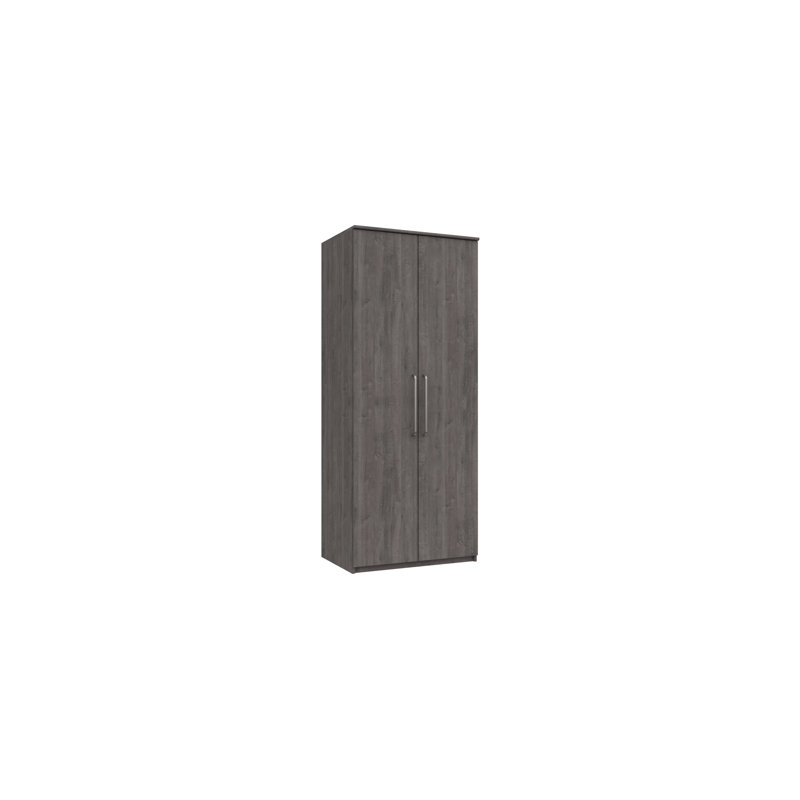 Bushnell 2 Door Manufactured Wood Wardrobe, Dark Grey