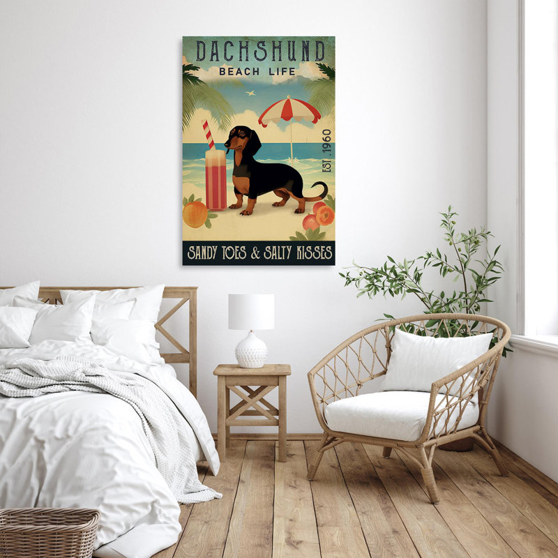 «Kywanna Dachshund Beach Life», impression sur toile, H 36 po x l 24 po x P 1,25 po