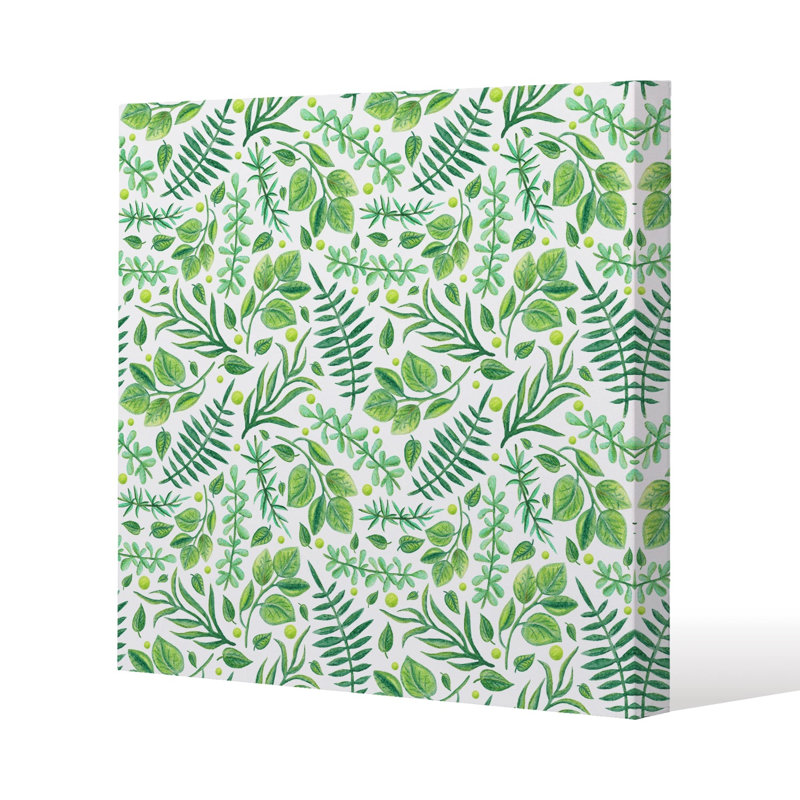 Mixed Leaves Slim Style Canvas Print, 15mm Slim Real wood., 20cm H x 20cm W