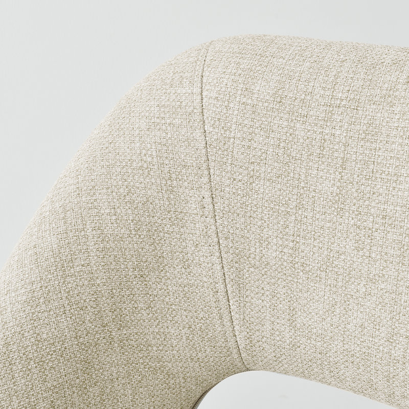 Leotrim 24''-32'' H Adjustable Height Swivel Upholstered Bar Stool, Oatmeal