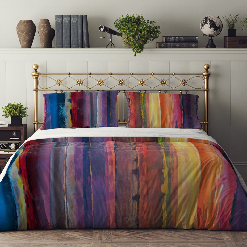 Striped Duvet Cover, King Duvet Cover + 2 King Shams