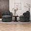 Fauteuil demi-tonneau pivotant en chenille Modern (ensemble de 2)-376666028