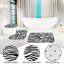 Zebra Stripe Print Set of 3 Shower Bathroom Rug Kit Black
