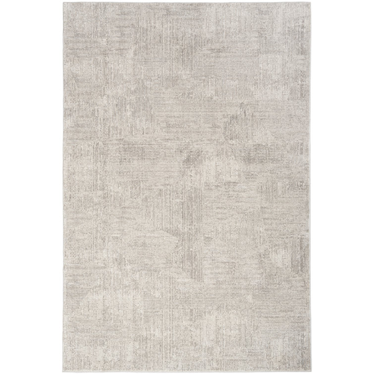 Ck024 Irradiant  Abstract Silver Area Rug