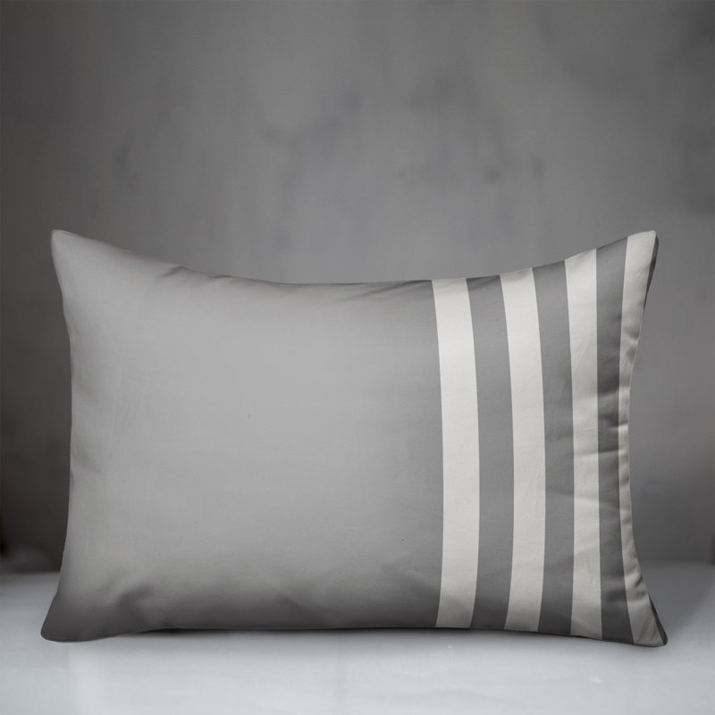 Coussin lombaire à rayures Block, Gris