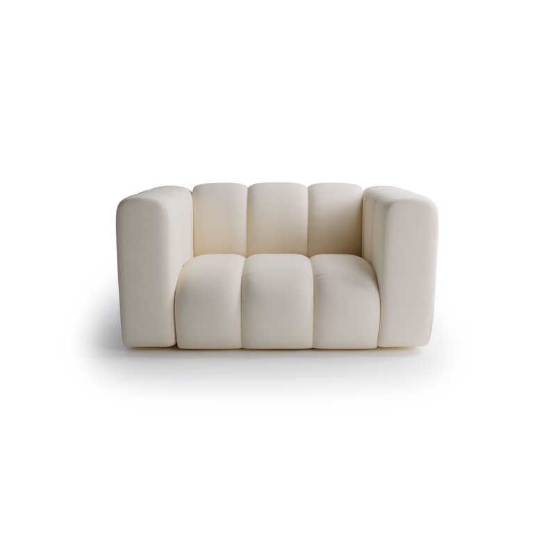 Velvet Accent Chair, Beige