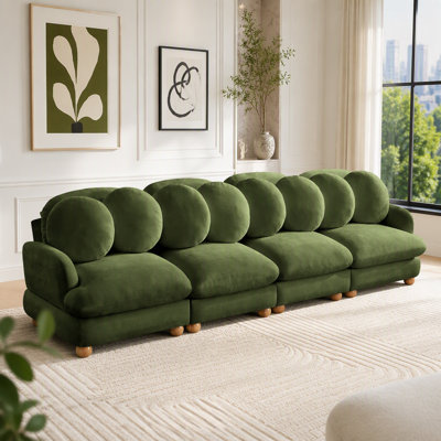 Modular Sectional Sofa with Chenille Upholstery