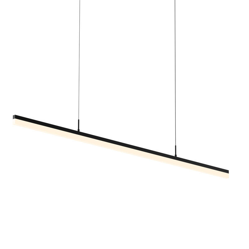 Stiletto 1 - Light LED Pendant, 1.75" H x 59.5" W x 0.75" D, Satin Black