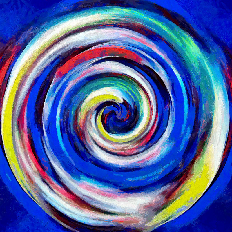 Color Wheel I - peinture sur toile tendue, Marine, H 36 po x l 36 po