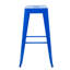 Ensemble de 2 tabourets de bar en métal bleu sans dossier, hauteur comptoir 76 cm, détachables, grande capacité de charge, structure stable, pour salle à manger - design gain de place, métal de qualité, cuisine.