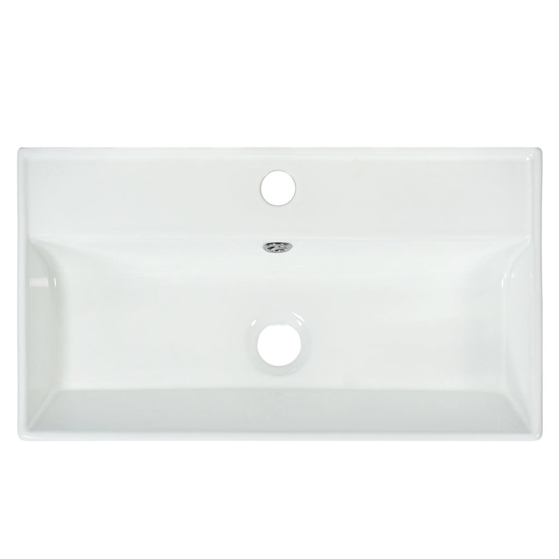 21.6" Ceramic Sink For Bathroom Vanity - White, Quality & Performance, Stain- Surface Heat Resistance, Stylish Functional Ceramic, Easy To Clean Stains, High Endurance,