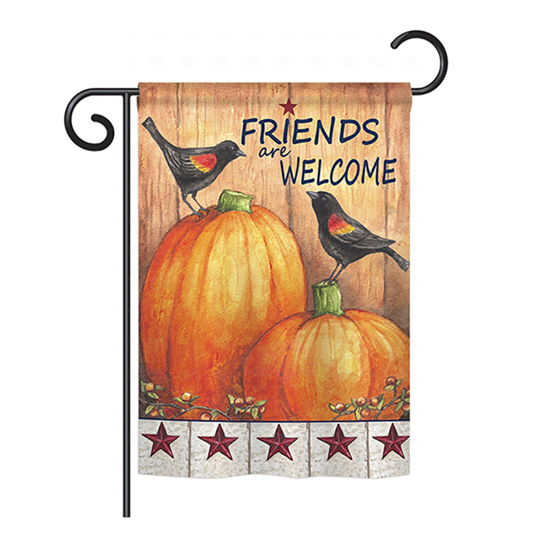 Drapeau de jardin 18,5 x 13 po Haytug Welcome Friends Crows