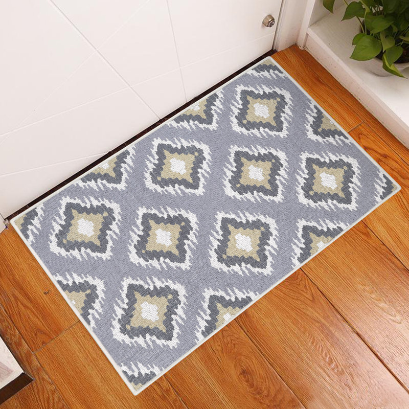 Tapis d'entrée antidérapant 36 po x 24 po, Beige/gris