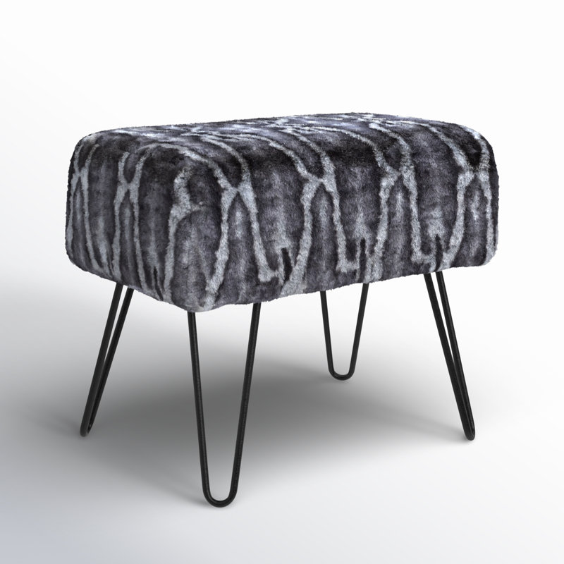 Greater Taree Upholstered Ottoman, Meru Geo Grey