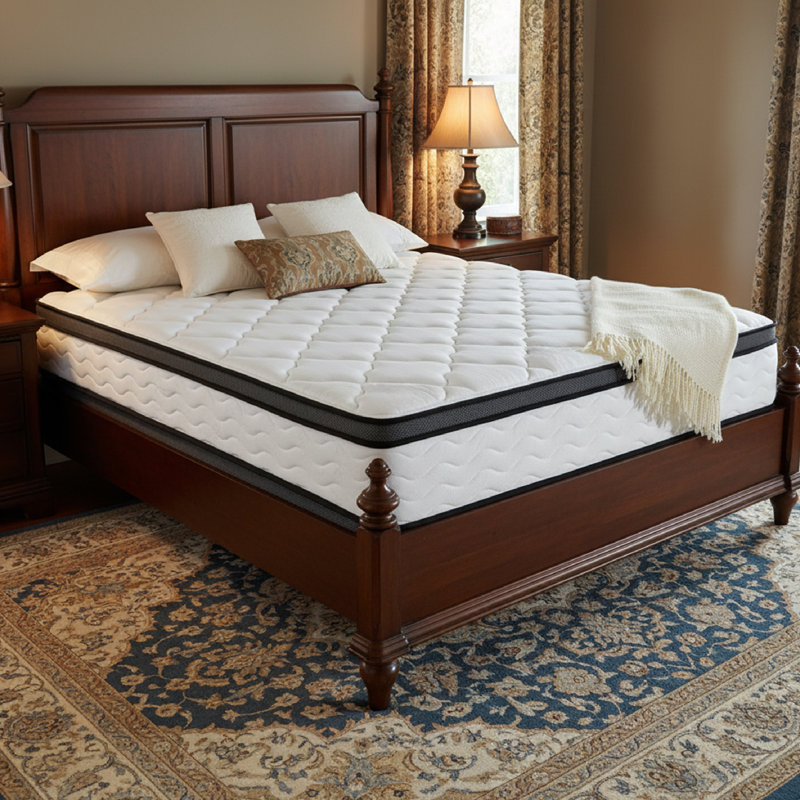 10 Inch Medium Euro Top Pocket Spring With Memory Foam Hybrid Mattress In A Box, Featuring Breathable Bamboo Fiber Surface