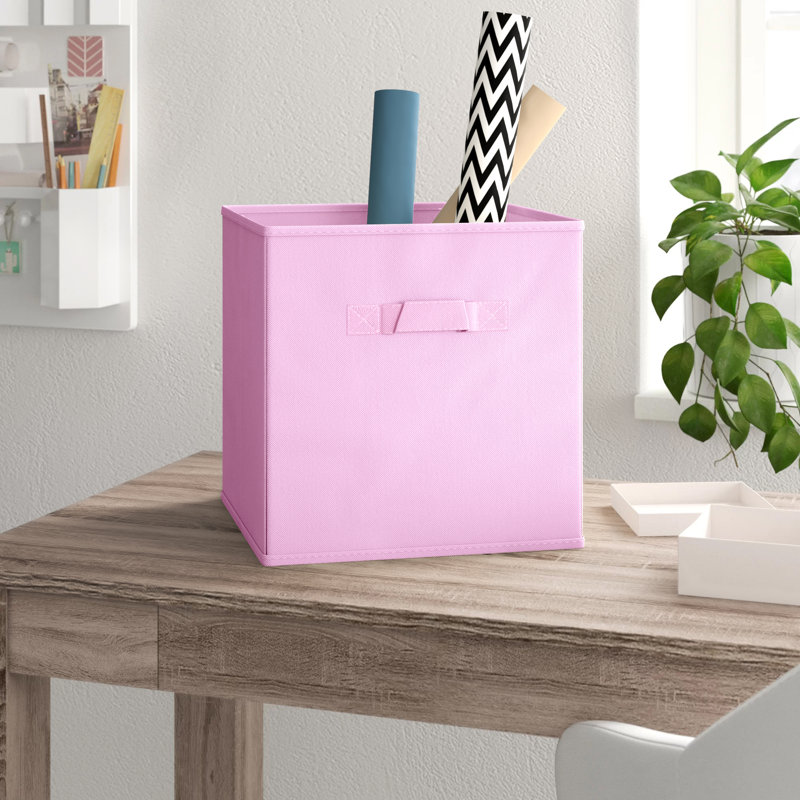 Rebrilliant Fabric Decorative Bin, Light Pink, 27cm H x 27cm W x 27cm D