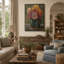 Summer Zinnias Framed Canvas Wall Art