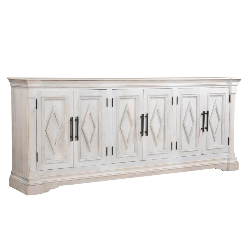 93'' Solid Wood Sideboard, White