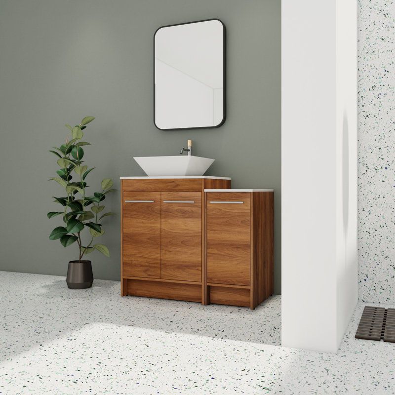 Lumie 36'' Single Bathroom Vanity with Sintered Stone Top