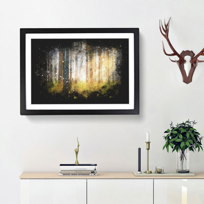Rays Of Light Through An Autumn Forest Paint Splash - Picture Frame Graphic Art